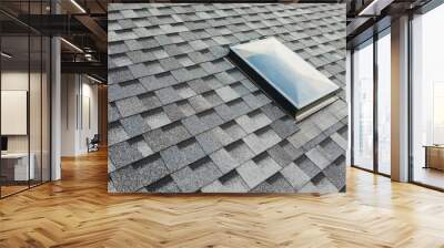 roof window on shingles flat polymeric roof-tiles Wall mural