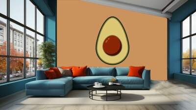 avocado mit gesicht illustriert gemalt Wall mural