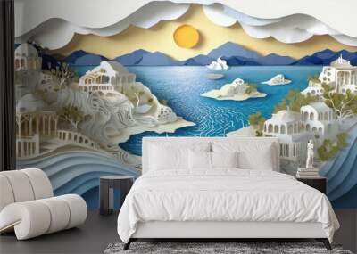 Greek islands illustration Wall mural