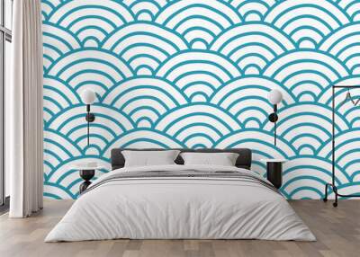 Geometric pattern. Classic retro fashion stripes texture. Traditional asian ornament illustration Wall mural