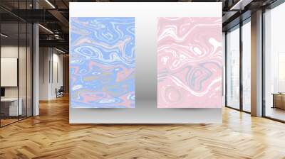  A set of modern covers. Abstract marble pattern. Wall mural