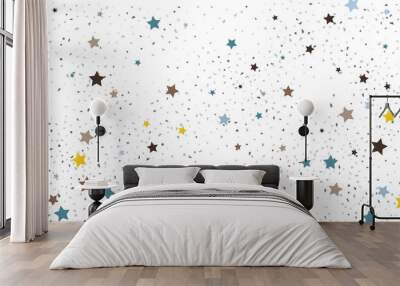 Abstract flying confetti. Wall mural