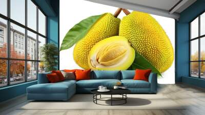 Close up of jackfruit isolated on white background. Wall mural