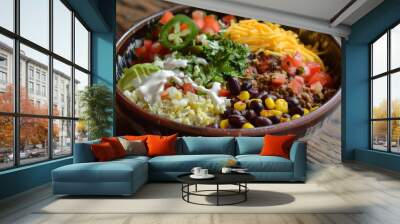 Cauliflower rice burrito bowl Wall mural