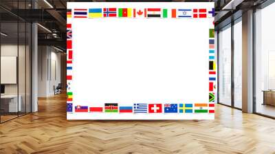 Frame of national flags the different countries of the world isolated Wall mural