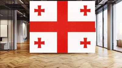 Georgia national fabric flag, textile background. Symbol of international asian world country. Wall mural