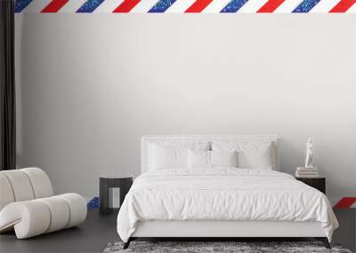 Old post striped envelope, background with copy space. White mail letter with stripped vintage pattern. Wall mural