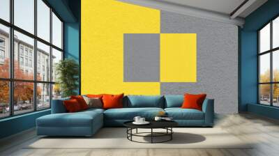 Pantone color of the Year 2021 Illuminating yellow and Ultimate Gray background. Wall mural