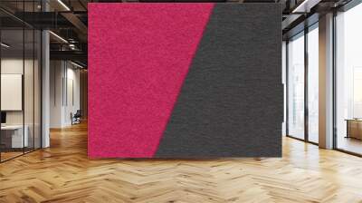 Texture craft purple and black paper background, half two colors, macro. Vintage kraft magenta cardboard. Wall mural