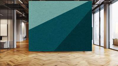 Texture of old craft cyan, emerald and teal color paper background, macro. Vintage abstract green cardboard Wall mural