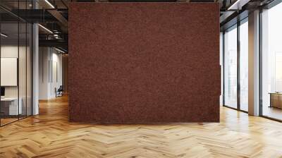 Texture of old dark brown paper background, closeup. Structure of dense umber cardboard Wall mural