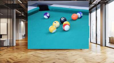 billiard table and colorful balls Wall mural