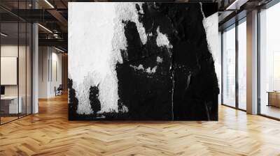 Blank white black creased crumpled paper texture background old grunge ripped torn vintage collage posters placards backdrop empty space for text Wall mural