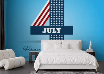 independence day blue card july 4 vector eps 10 Wall mural