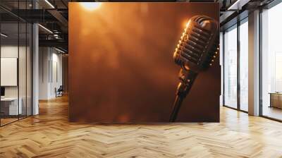 Microphone poster with place to copy space Wall mural