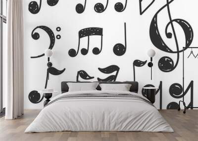 Music note hand draw set concept eps 10 Wall mural