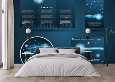 Set of corporate bokeh lights templates. Abstract brochure desig Wall mural