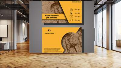 Vector abstract creative wooden design business cards eps 10 Wall mural