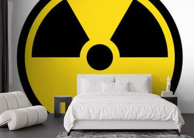 Radiation hazard sign. Symbol of radioactive threat alert Wall mural