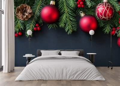 Christmas holiday background. Merry Christmas and happy New Year Wall mural