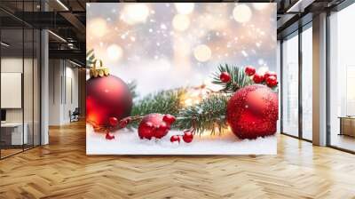 Christmas holiday background. Merry Christmas and happy New Year Wall mural