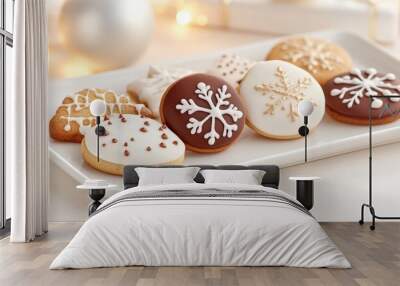 Festive Christmas food and sweets. Merry christmas and happy new year festive background Wall mural