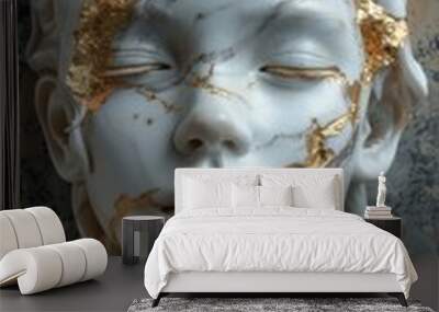 girl face with marble texture Wall mural