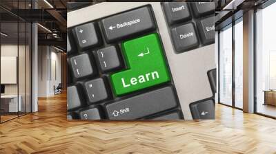 computer keyboard with key learn Wall mural