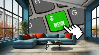 Computer keyboard with money key Wall mural