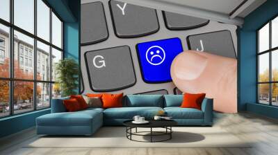 Computer keyboard with smile key Wall mural