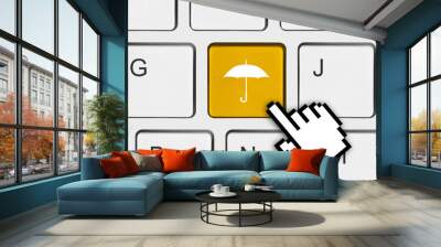 Computer keyboard with umbrella key Wall mural