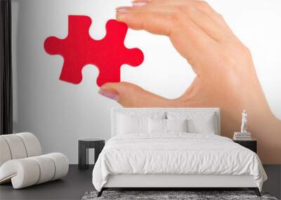 Hand with puzzle Wall mural