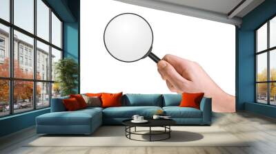 magnifying glass in hand Wall mural