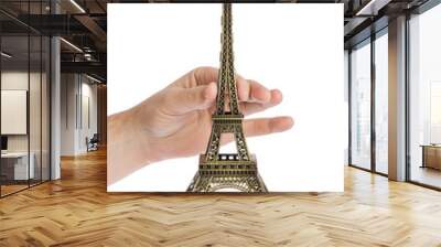 Paris Eiffel tower souvenir in hand Wall mural