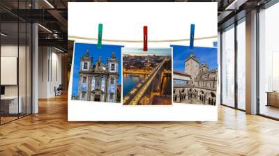 Porto in Portugal images (my photos) on clothespins Wall mural