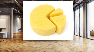 slices of cheese lika a circle diagram isolated on white Wall mural