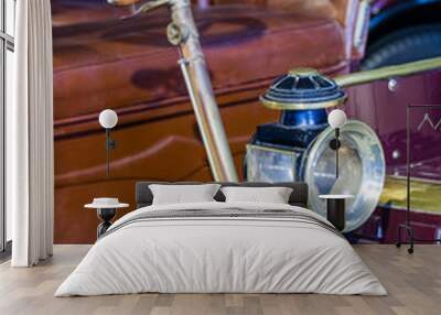 Vintage car - technology background Wall mural