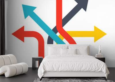 Business decisions concept with arrows in flat style. Wall mural