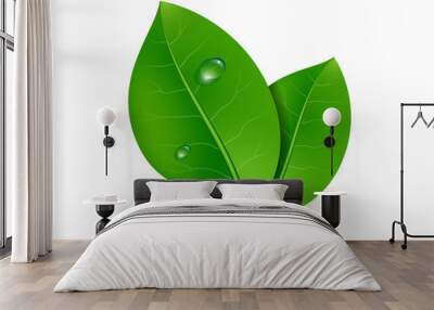 Green leaves Wall mural