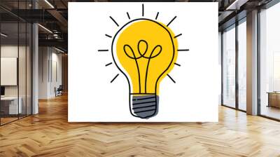 hand drawn light bulb illustration with innovation idea concepts Wall mural