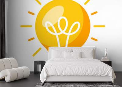 Innovative idea modern stylish icon with light bulb Wall mural