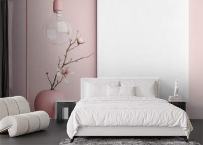 Mock up poster with pink background wall Wall mural