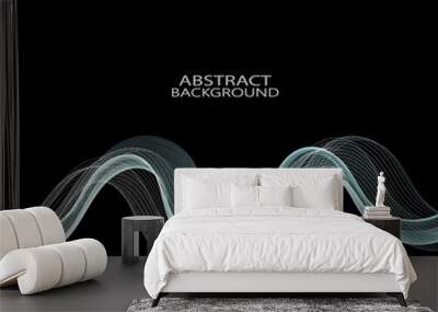  Abstract dark background with a stylish smoky wave. Design element Wall mural