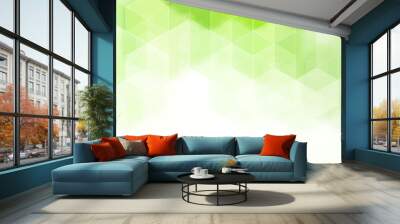  Geometric design of green vector hexagons. Brochure template Wall mural