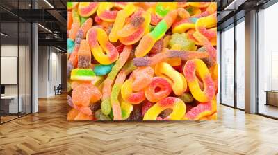 Assorted gummy candies. Top view. Jelly  sweets. Wall mural