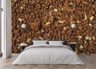 Chocolate granola background. Wall mural