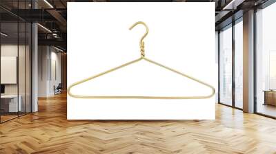 clothes hanger, empty golden clothes hanger, isolate Wall mural