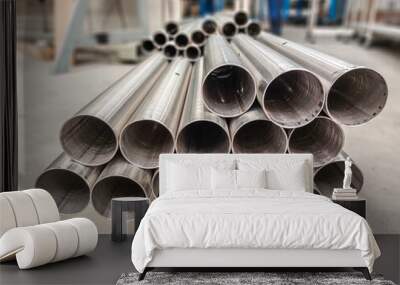 stack of steel pipes Wall mural