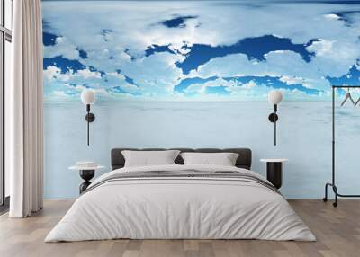 Seamless sky hdri panorama 360 degrees angle view with zenith and clouds for use as sky dome. 3d render illustration Wall mural