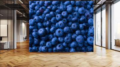 Fresh blueberry background. Texture blueberry berries close up. Wall mural